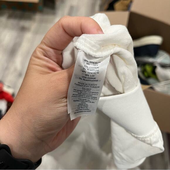 NWT Faherty Arlie Day Pant White Pockets Breezy Vacation Boating Linen Small - Picture 7 of 10